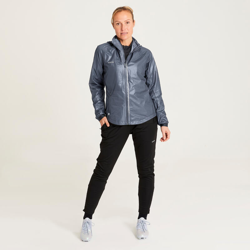 Damen Fussball Regenjacke - schwarz 