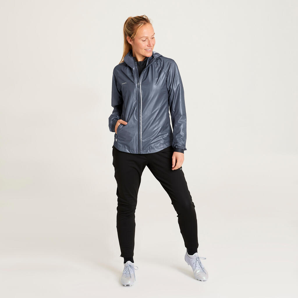 Damen Fußball Regenjacke - schwarz