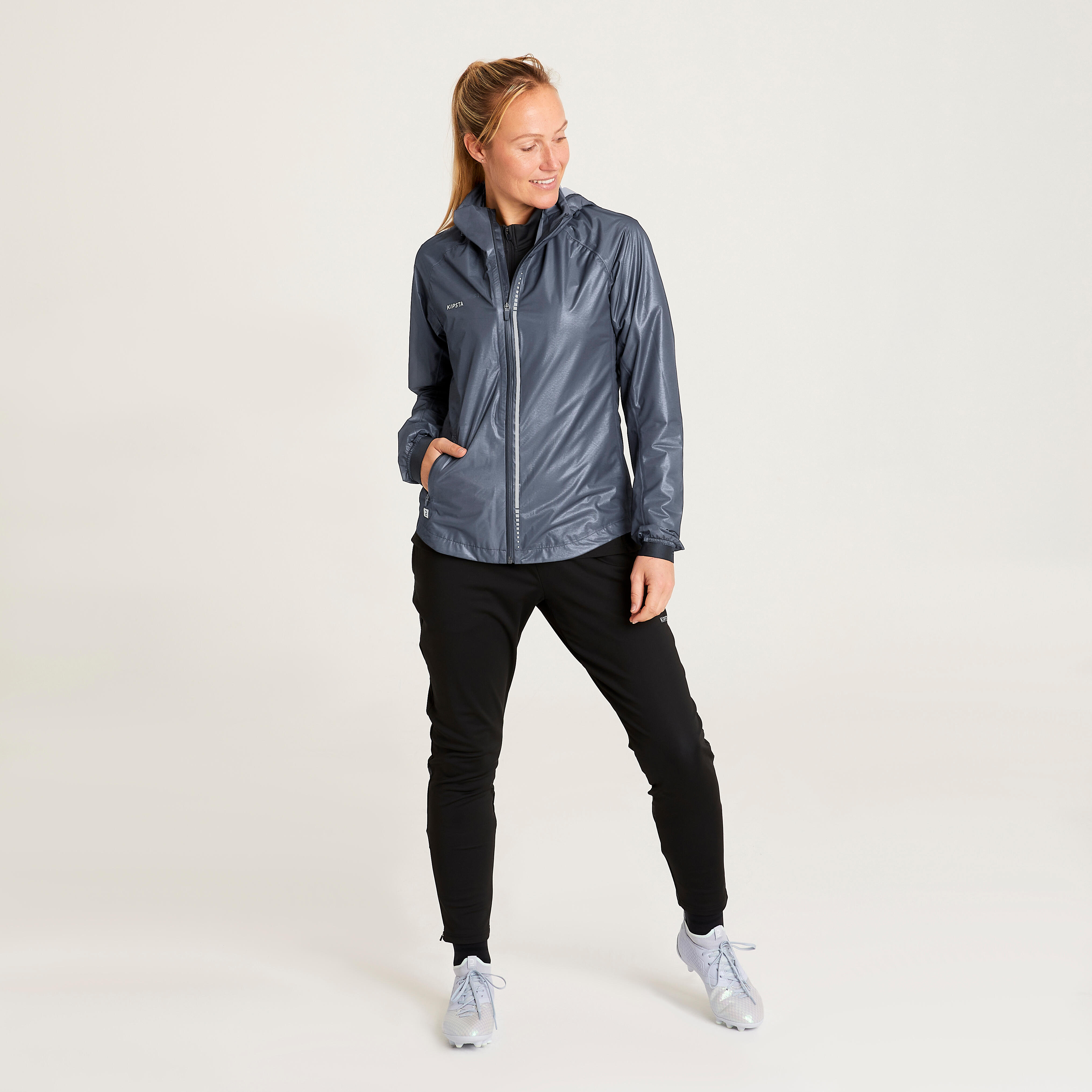 Women's soccer raincoat black