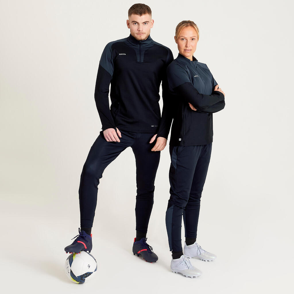 Tamnosivo-zeleni duks s 1/2 rajsferšlusa za fudbal VIRALTO CLUB