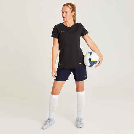 Pantalón Corto Fútbol Mujer Kipsta F500 Negro