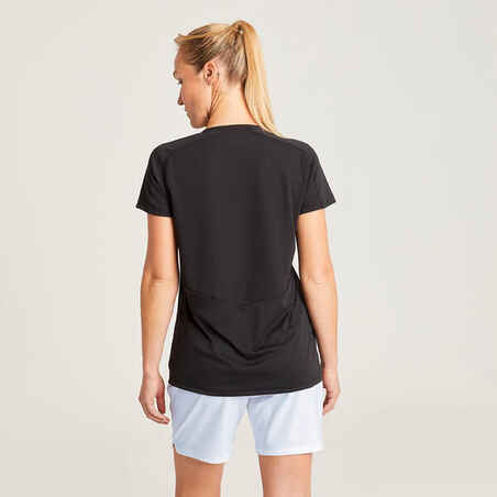 Women's Plain Football Shirt - Black