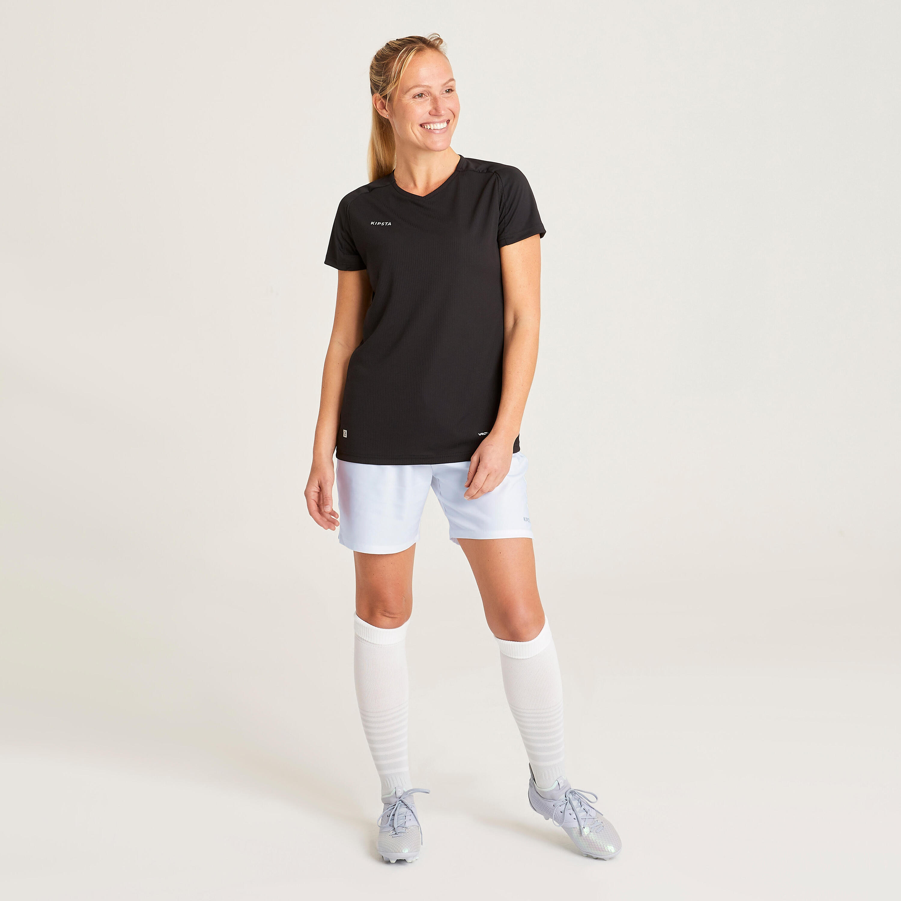 Women's Plain Football Shirt - Black 6/29