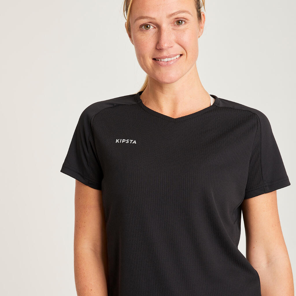 Women's Football Shirt VRO+ - Black/Green