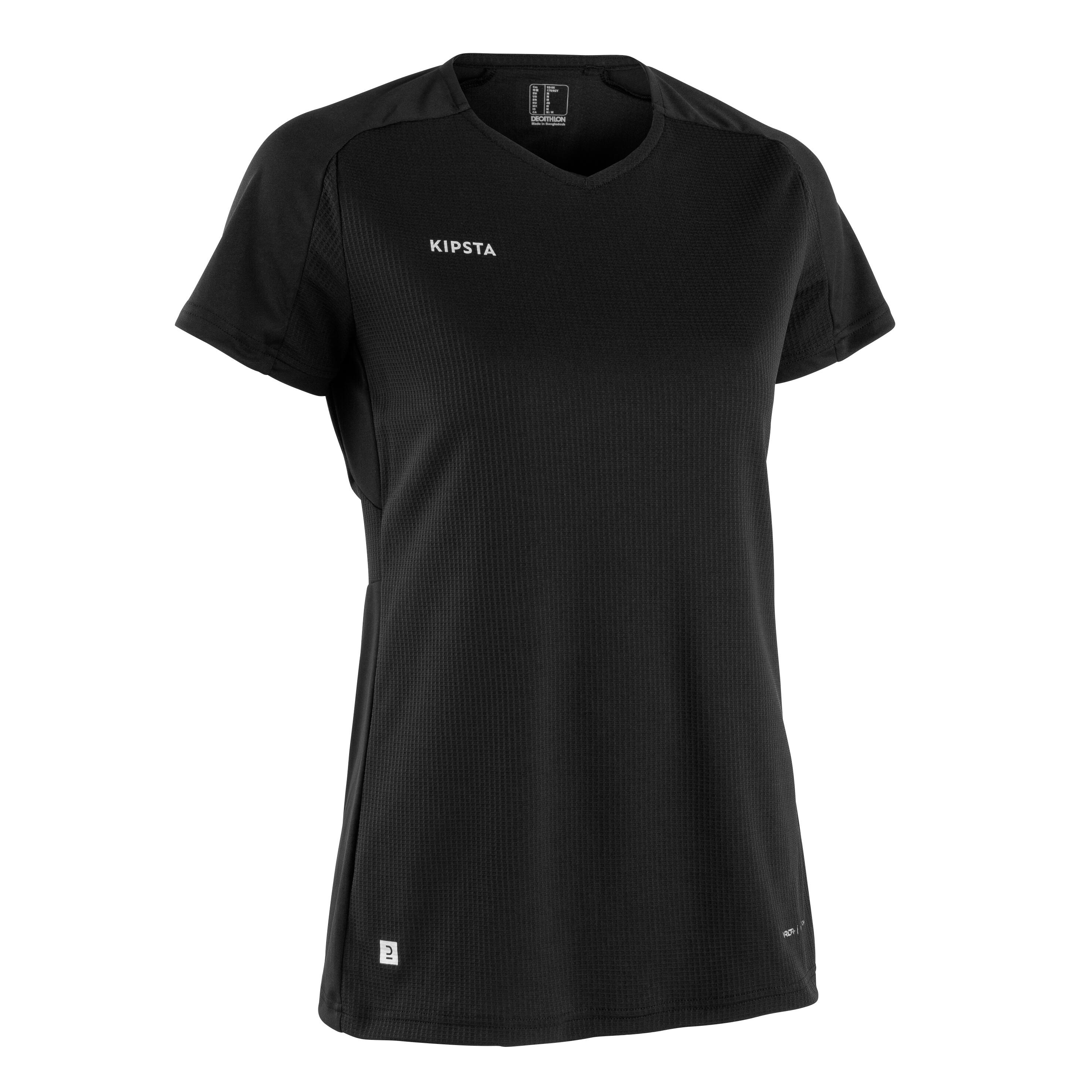 Women's Plain Football Shirt - Black 1/29