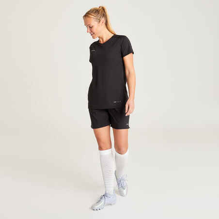 Pantalón Corto Fútbol Mujer Kipsta F500 Negro