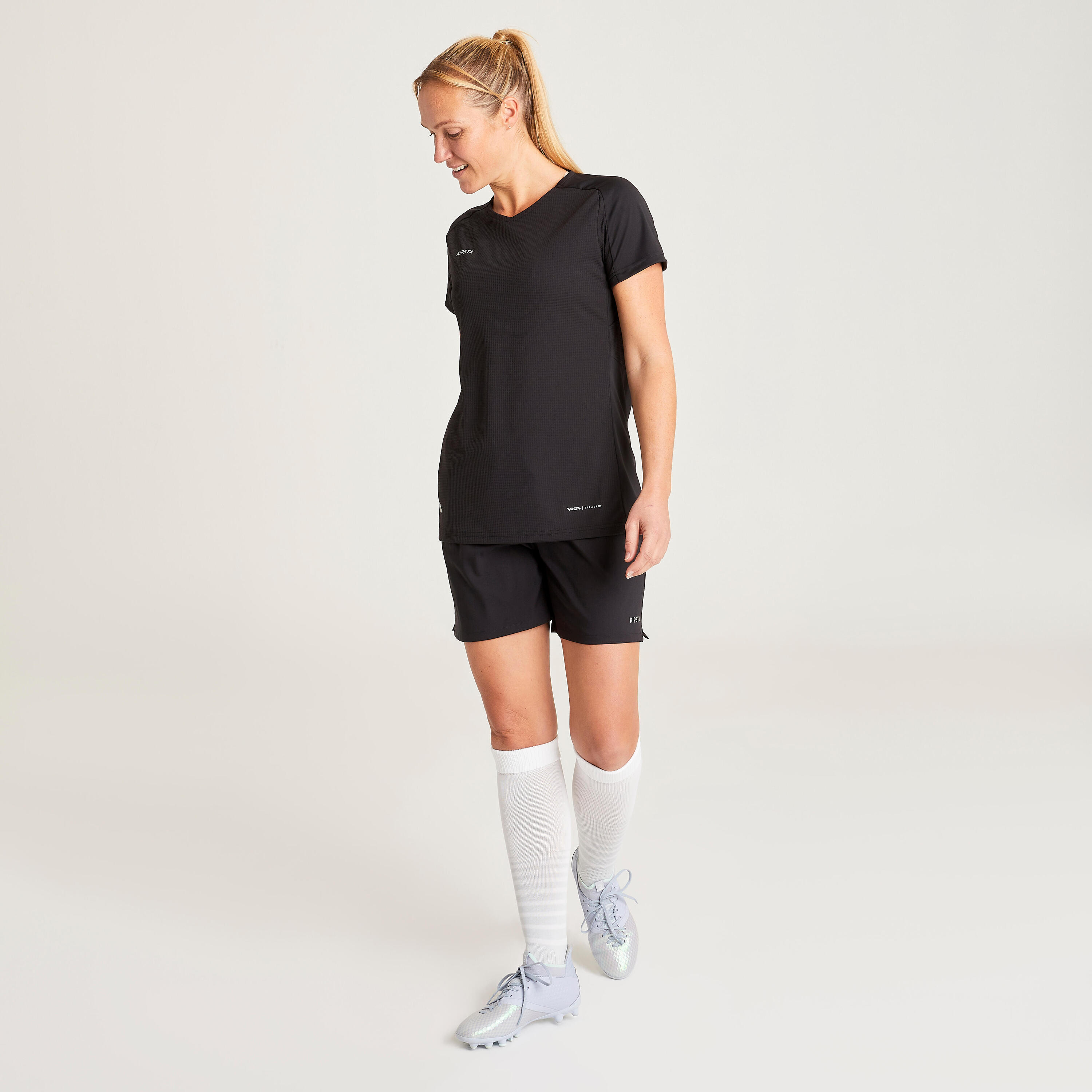 Women's Plain Football Shirt - Black 17/29