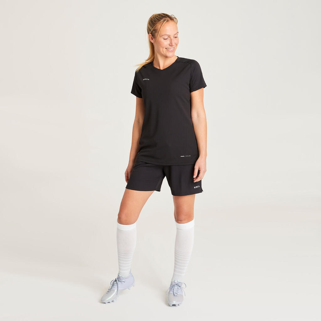 Fussballtrikot VRO+ Damen schwarz/grün