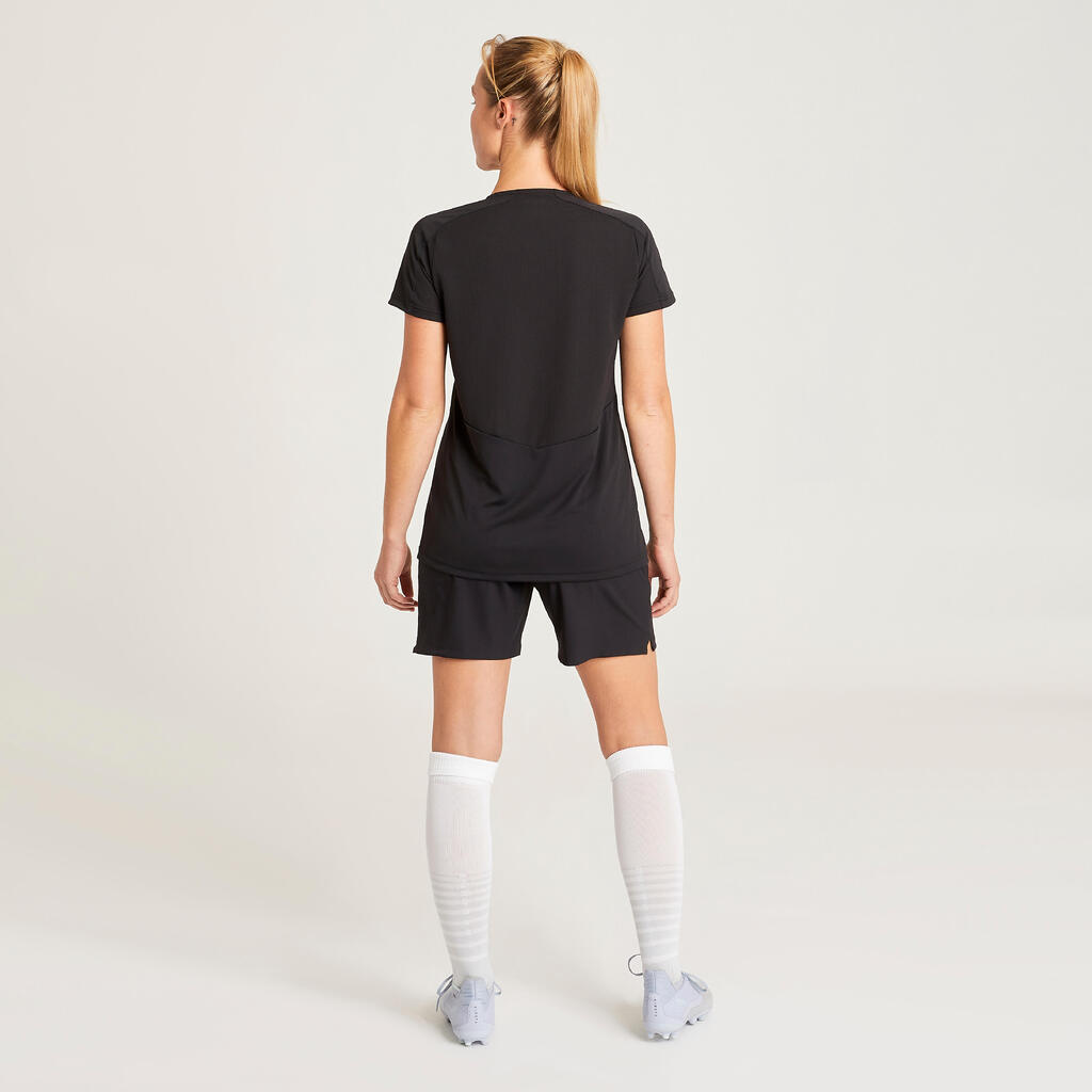 Women's Football Shirt VRO+ - Black/Green