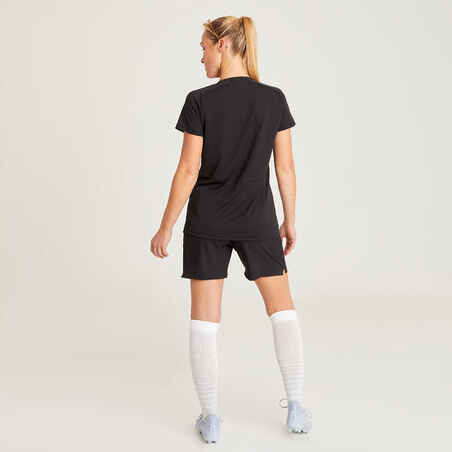 Pantalón Corto Fútbol Mujer Kipsta F500 Negro