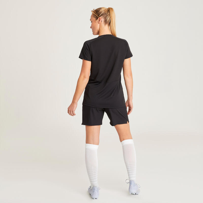 Voetbalshirt voor dames Viralto effen zwart