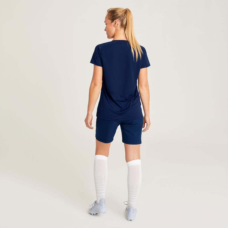 Voetbalshirt voor dames Viralto effen marineblauw