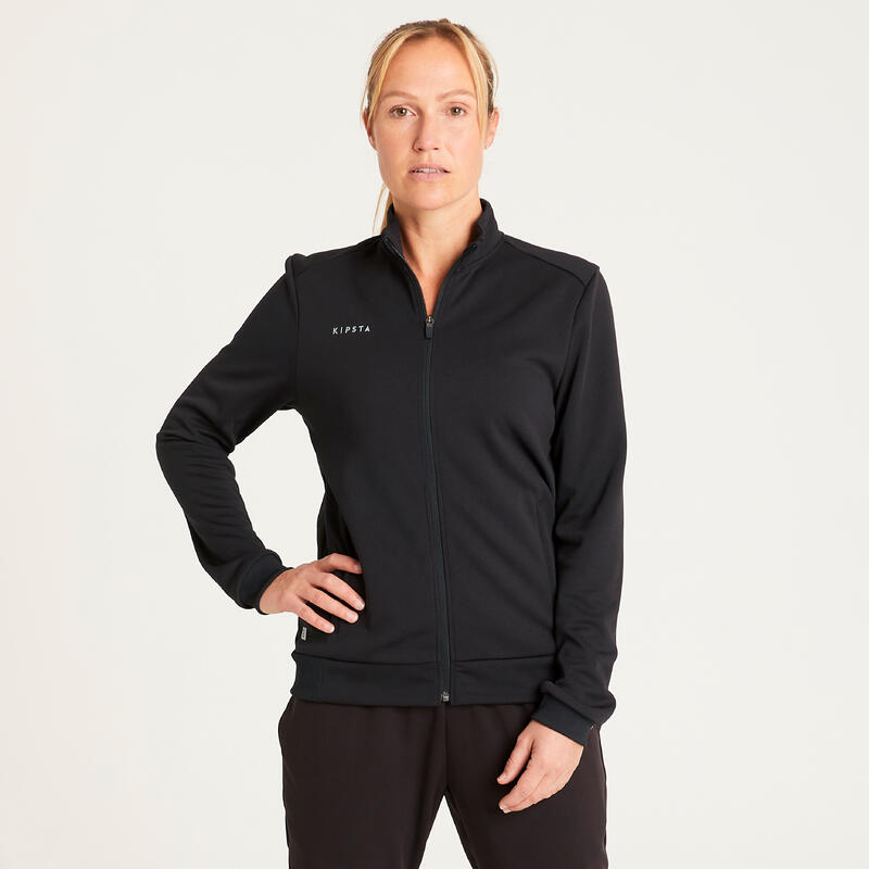 Chaqueta de fútbol de entrenamiento ESSENTIELLE negra y gris