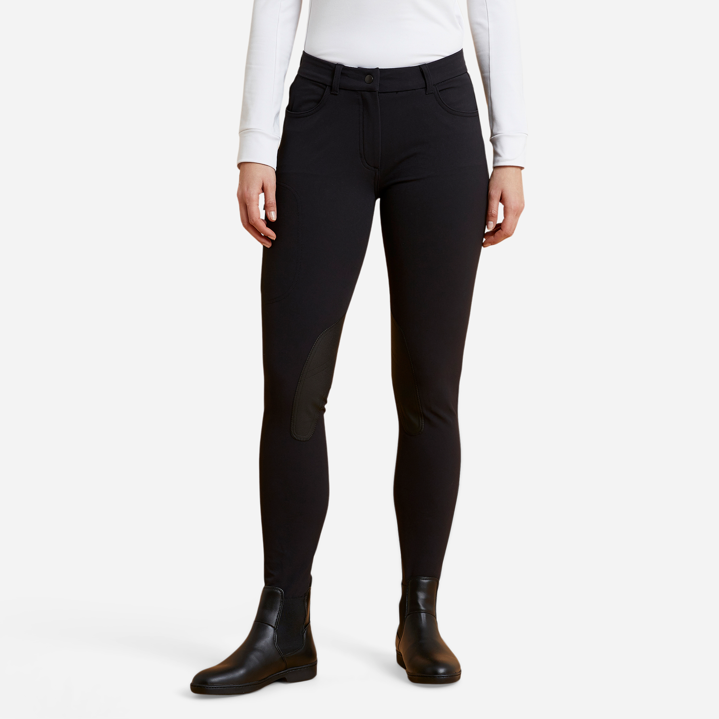 Pantalon équitation basanes agrippantes Femme - 500 noir