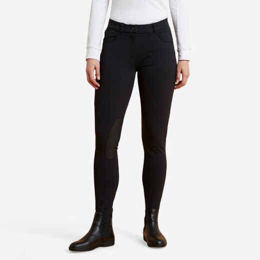 
      Women's Horse Riding Jodhpurs with Grippy Patches 500 - Black
  