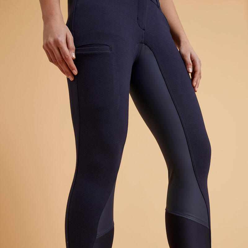 PANTALON DRESSAGE FEMME MARINE 100