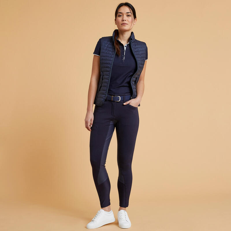 PANTALON DRESSAGE FEMME MARINE 100