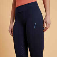 Women's Horse Riding Full Grip Leggings 500 - Navy