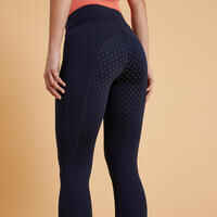 Women's Horse Riding Full Grip Leggings 500 - Navy