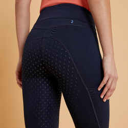 Women's Horse Riding Full Grip Leggings 500 - Navy