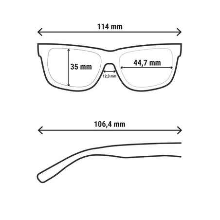 3 kategorijos žygių akiniai nuo saulės 2–4 metų vaikams „MH B140“, rusvai žalsva