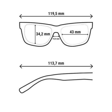 Vaikiški žygių akiniai nuo saulės „MH K120“, 2–4 m. vaikams, 4 kategorijos 