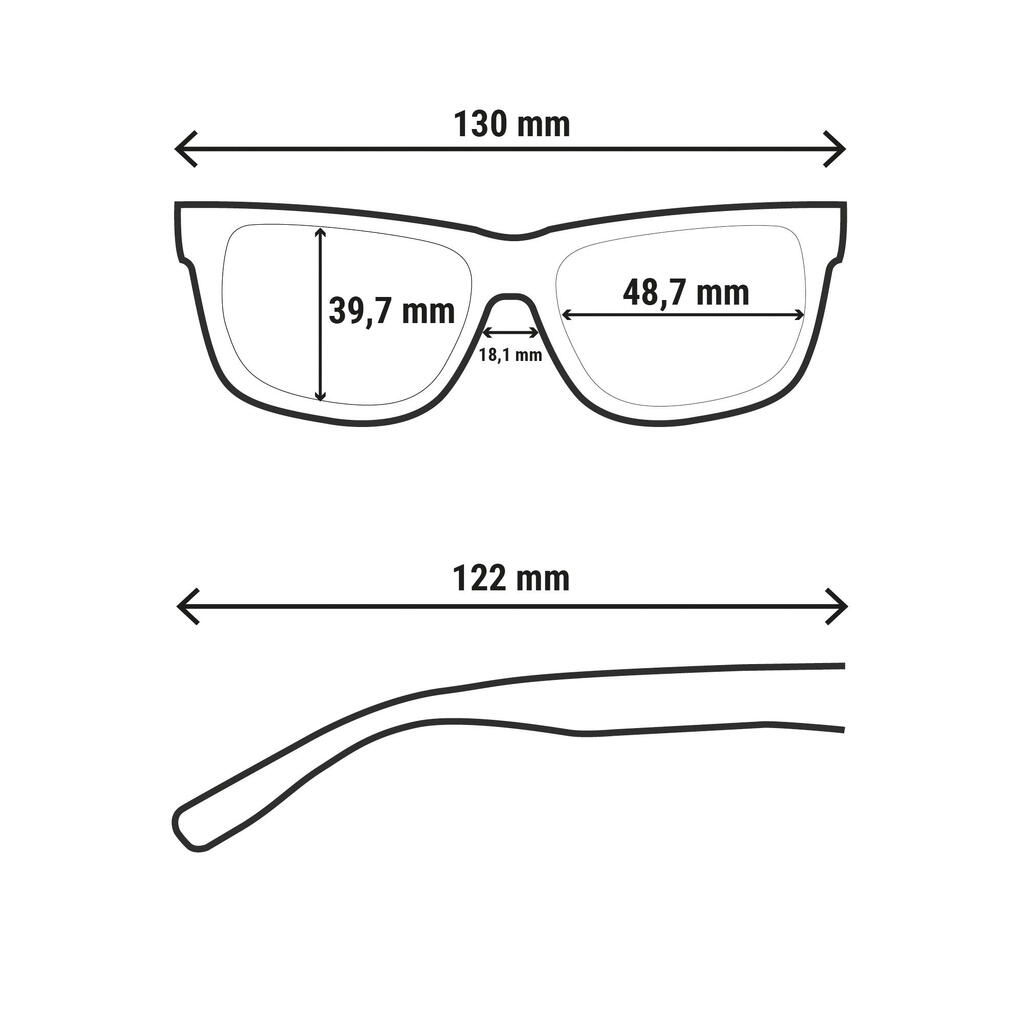 3 kategorijos žygių akiniai nuo saulės „MH T140“, vaikams nuo 10 metų, mėlyni