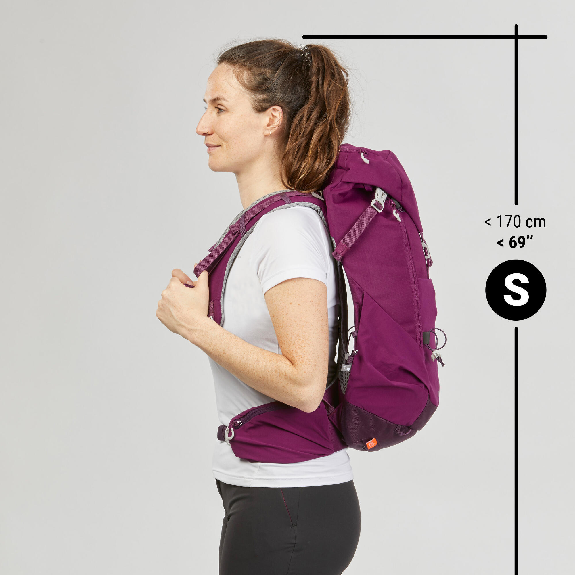 Sac à dos de randonnée montagne 20L, MH500 violet 5/19