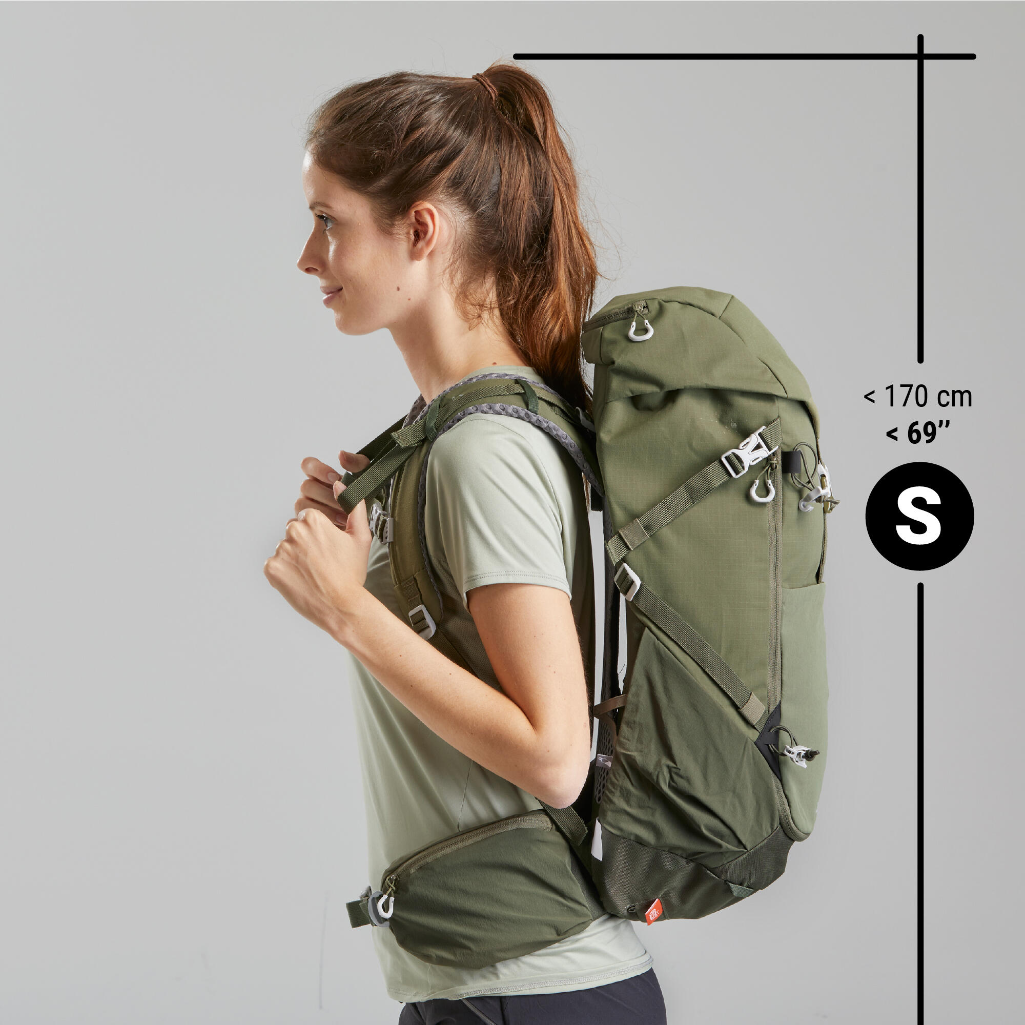 Mochila Pequeña de Montaña y Trekking Quechua MH500 30 L Caqui - Decathlon
