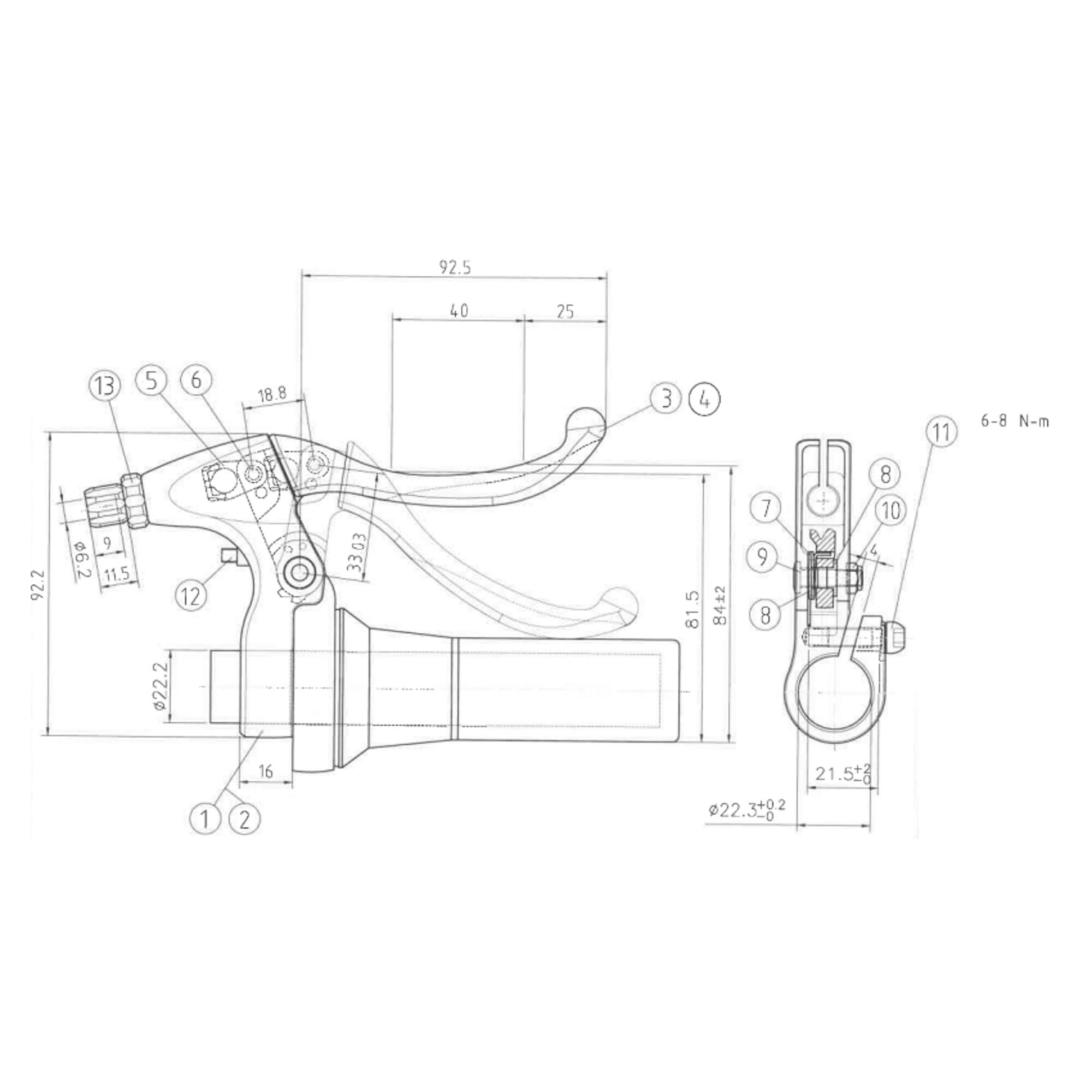 ElopsCoppia di leve freno v-brake per city bike.