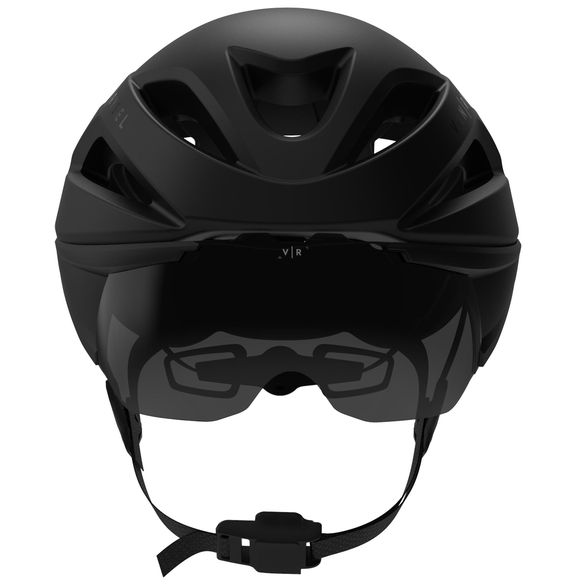 Triathlon Helmet with Visor - Category 3 Black - VAN RYSEL