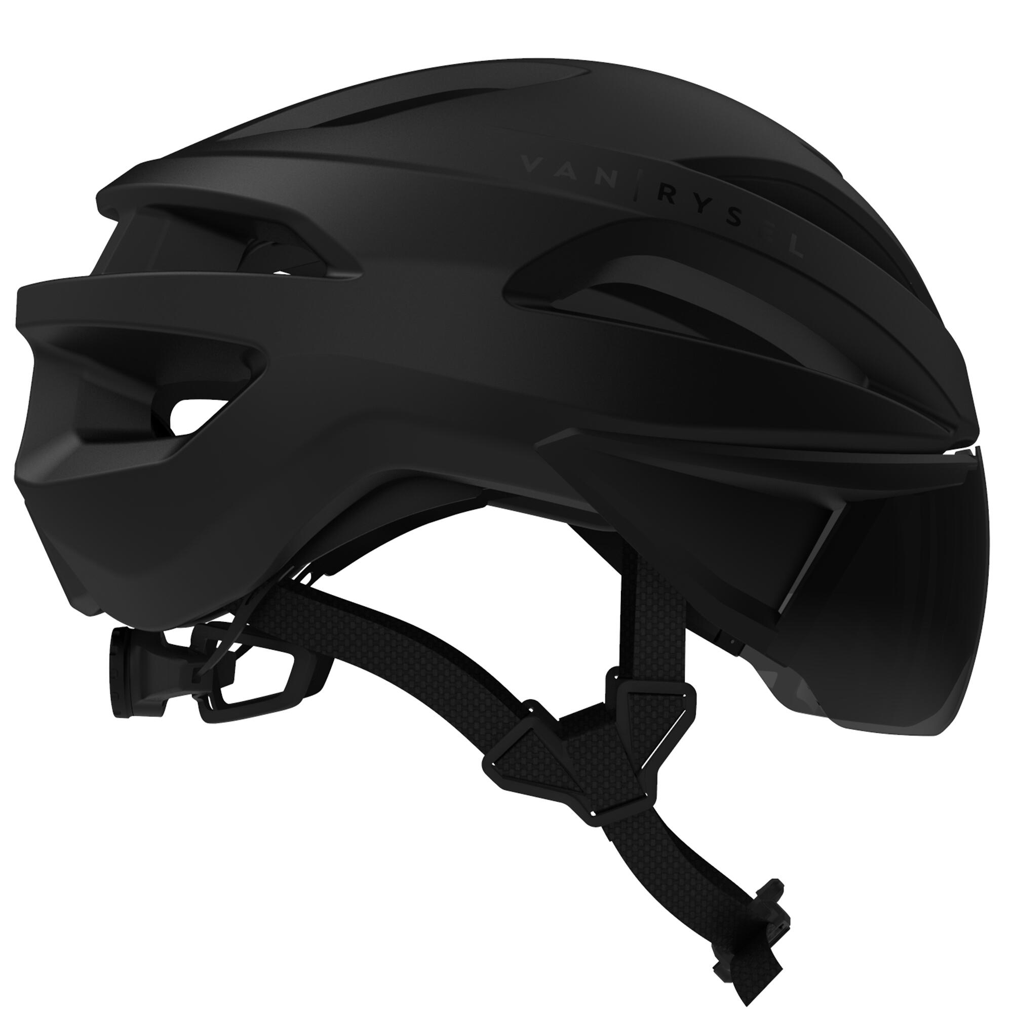 Triathlon Helmet with Visor - Category 3 Black - VAN RYSEL