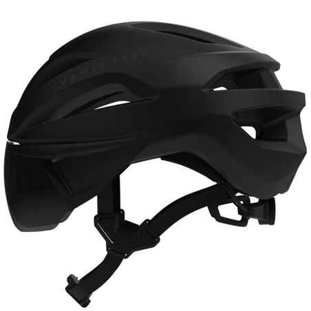 TRIATHLON HELMET WITH ADJUSTABLE VISOR CATEGORY 3 + MAGNETIC BUCKLE MATTE BLACK