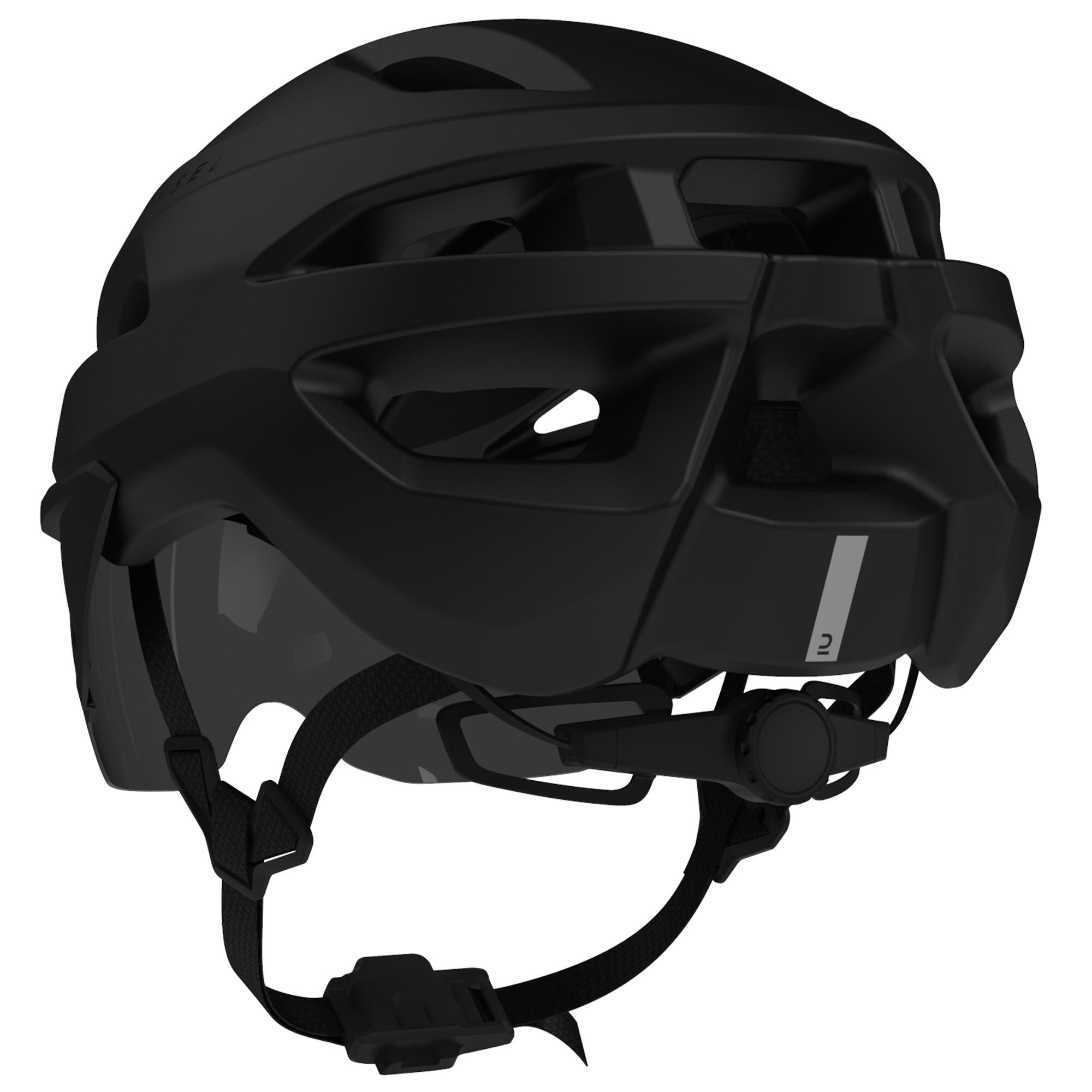 Triathlon Helmet with Visor - Category 3 Black - VAN RYSEL