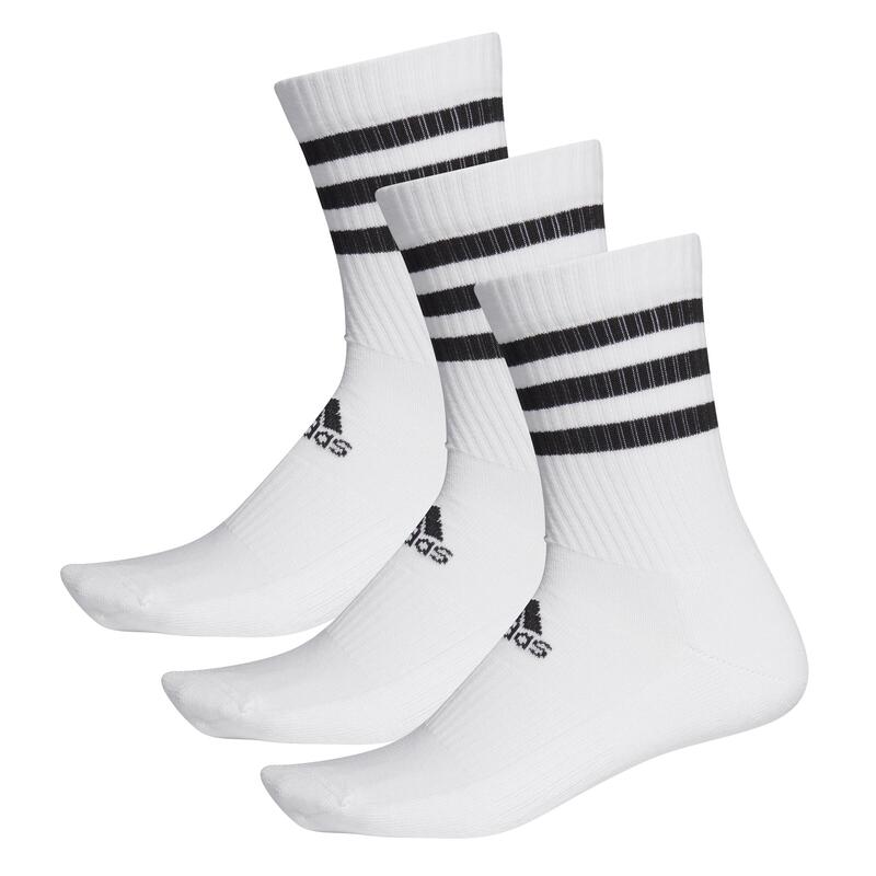 CHAUSSETTES HAUTES ADIDAS BLANCHE TROIS BANDES NOIRES LOT DE 3