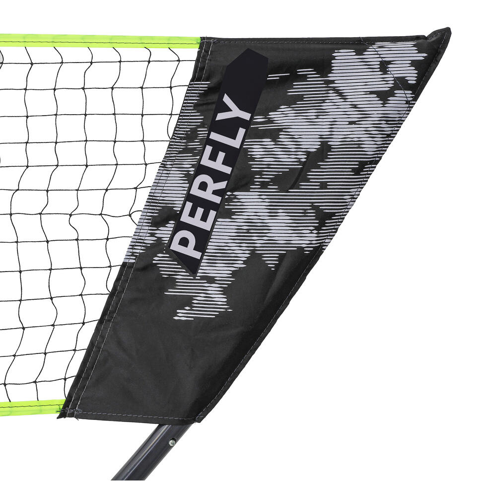 SPRINGOS Filet De Badminton Avec Support - Montage Facile, Vert Fluo/Noir, Dimensions 75x400 Cm, Sac De Transport Inclus