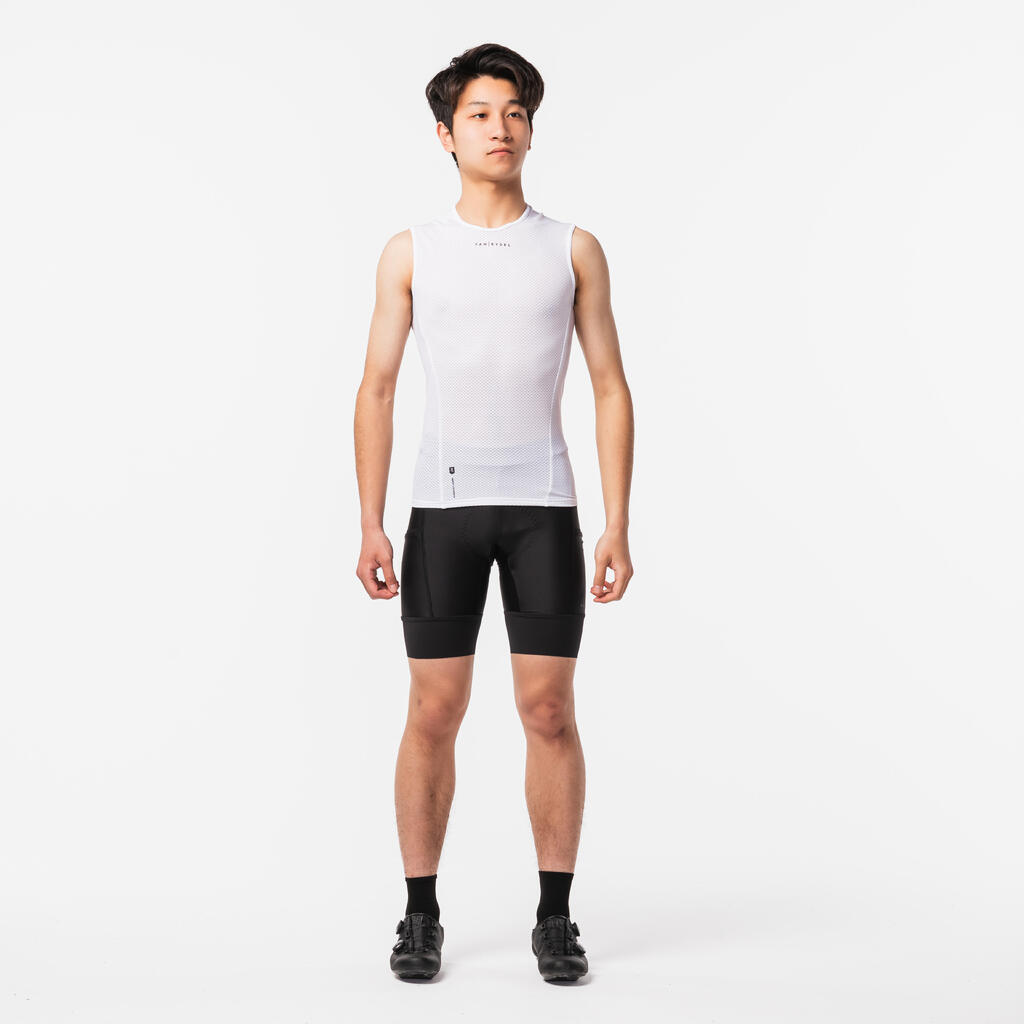 Jersey interior ciclismo hombre van rysel training summer sin mangas blanco