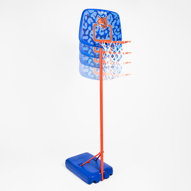 Canasta de baloncesto con pie ajustable de 1,30 m a 1,60 m niño - K500 Aniball azul