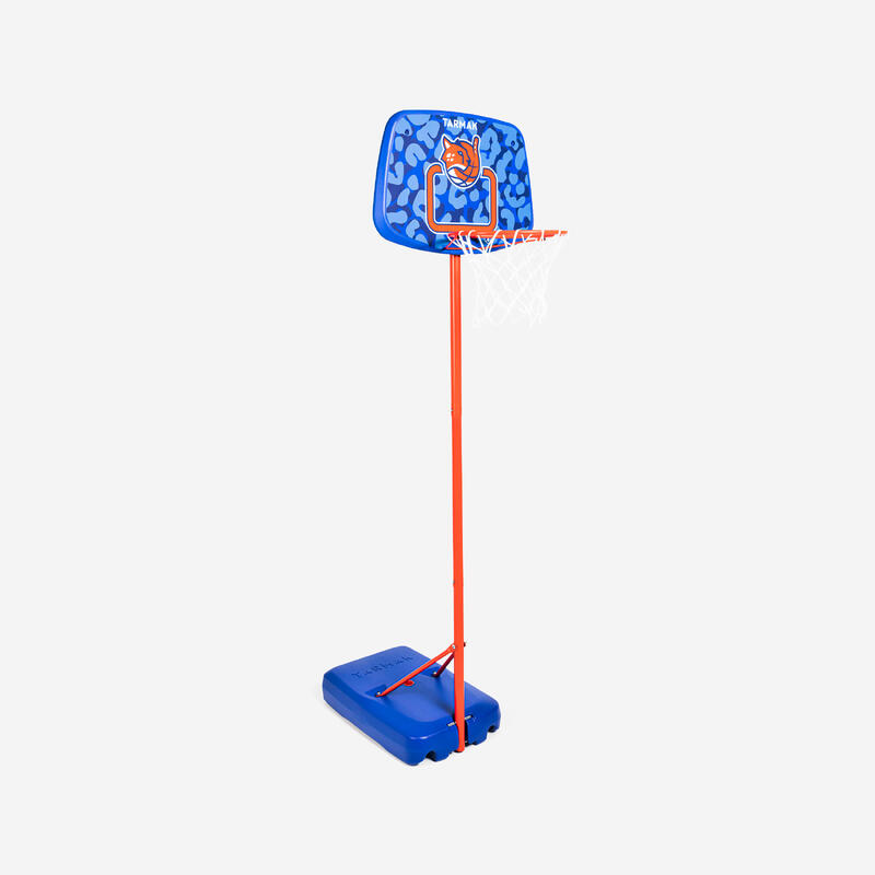Panier de basket sur pied réglable de 1,30m à 1,60m Enfant - K500 Aniball bleu