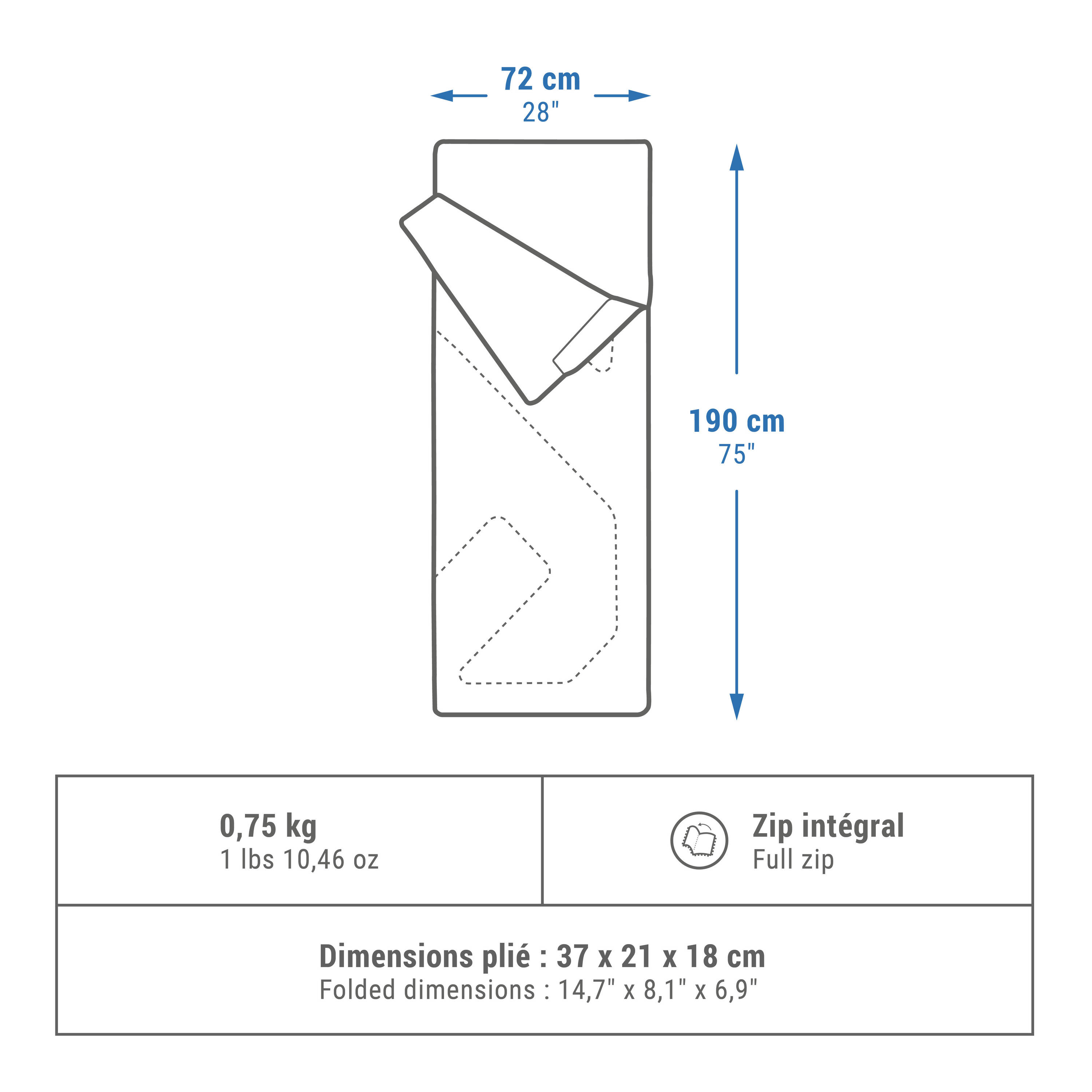 Camping sleeping bag 20°C, Basic -  4