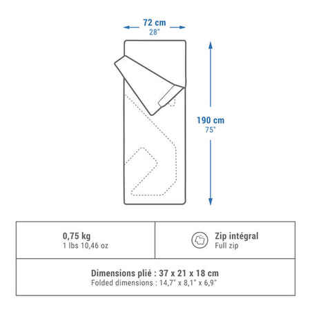 Saco de dormir para camping Arpenaz 20º