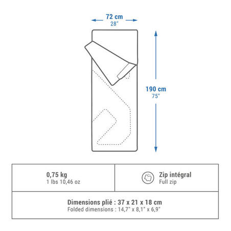 Спальний мішок для кемпінгу 20°C Basic