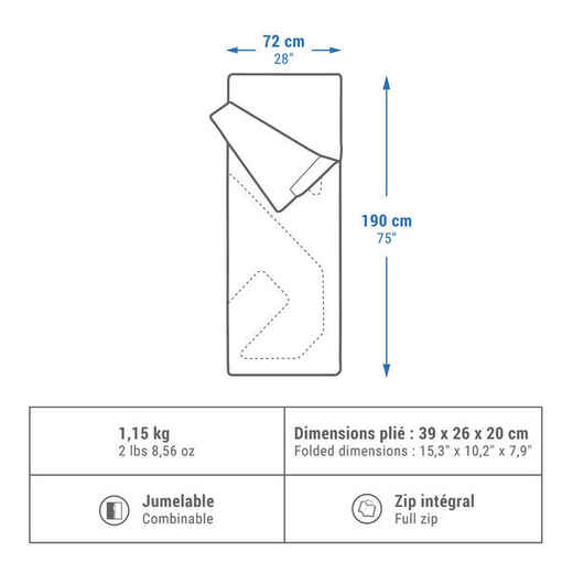 
      Kempinga guļammaiss “Arpenaz 15°”
  