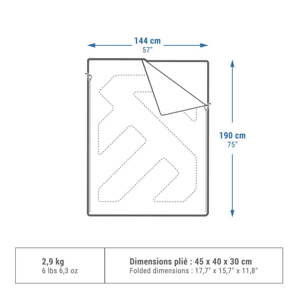 CAMPING SLEEPING BAG - ARPENAZ 10° DOUBLE - 2 PERSON