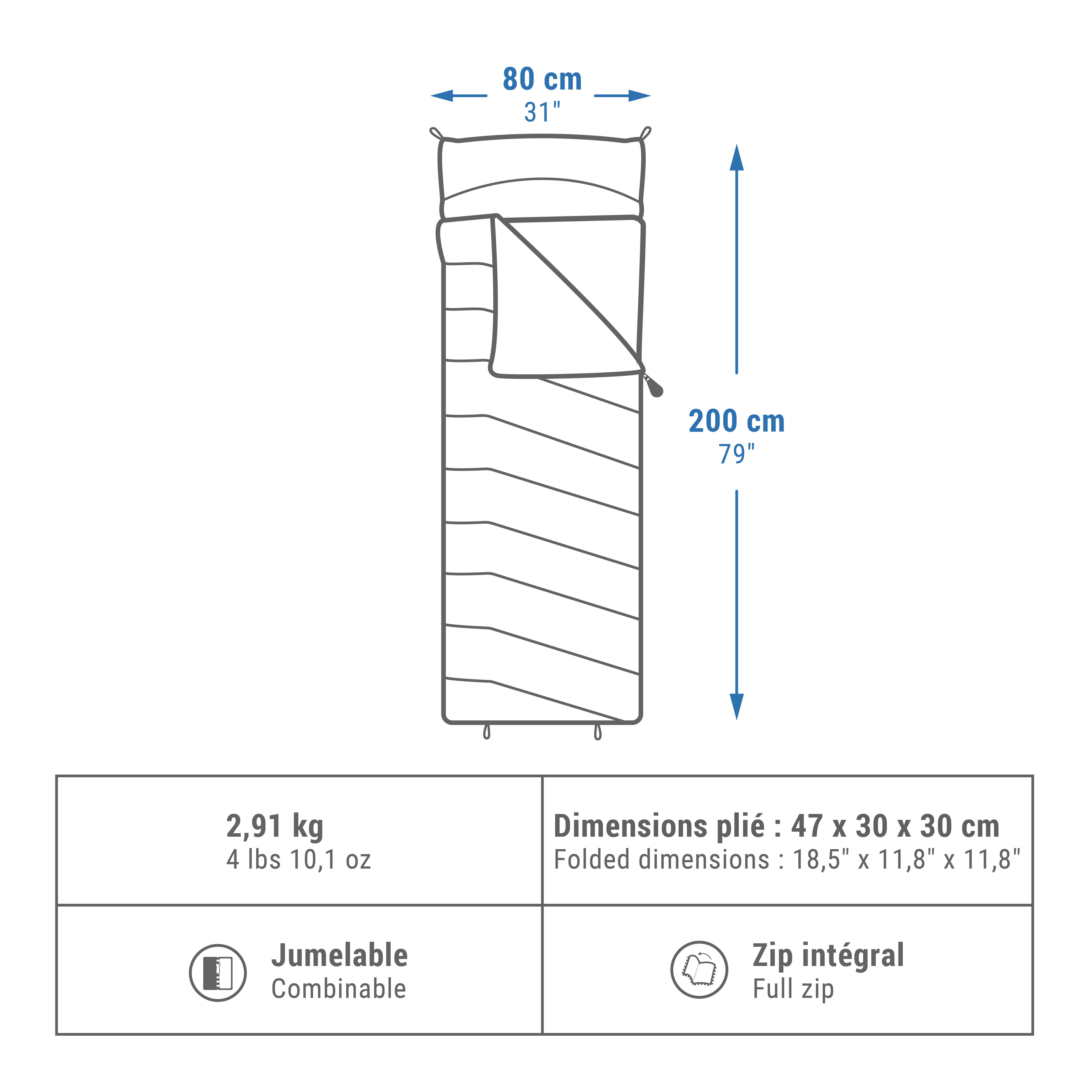 Sleeping Bag 0° – Arpenaz - QUECHUA