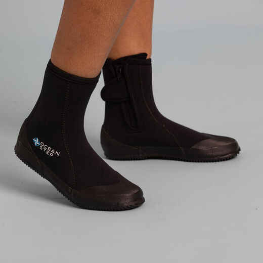 Pair of sea walking ankle boots 5 mm neoprene black