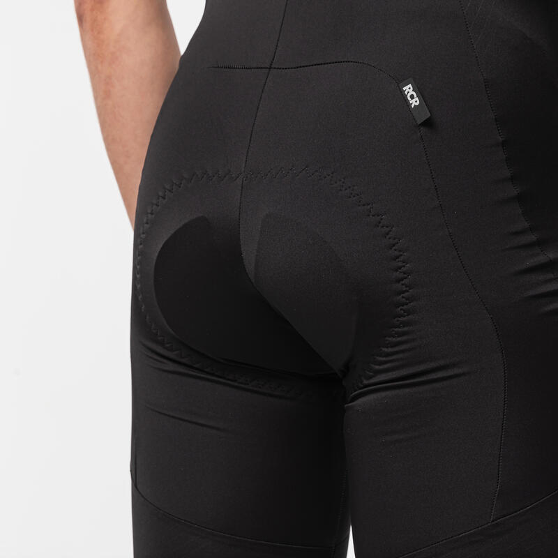 Culotte ciclismo corto con tirantes Hombre Racer 2 negro