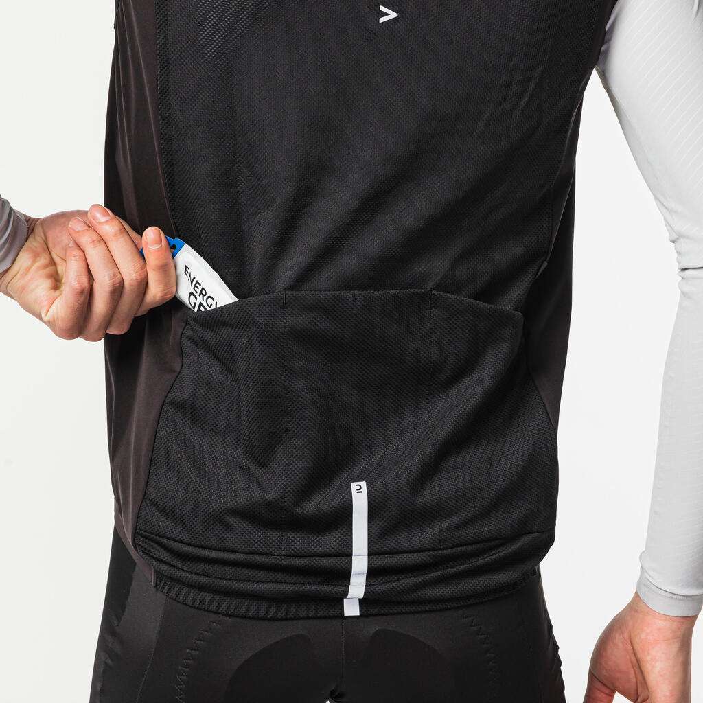 Men's Road Cycling Windproof Gilet - RCR - Black