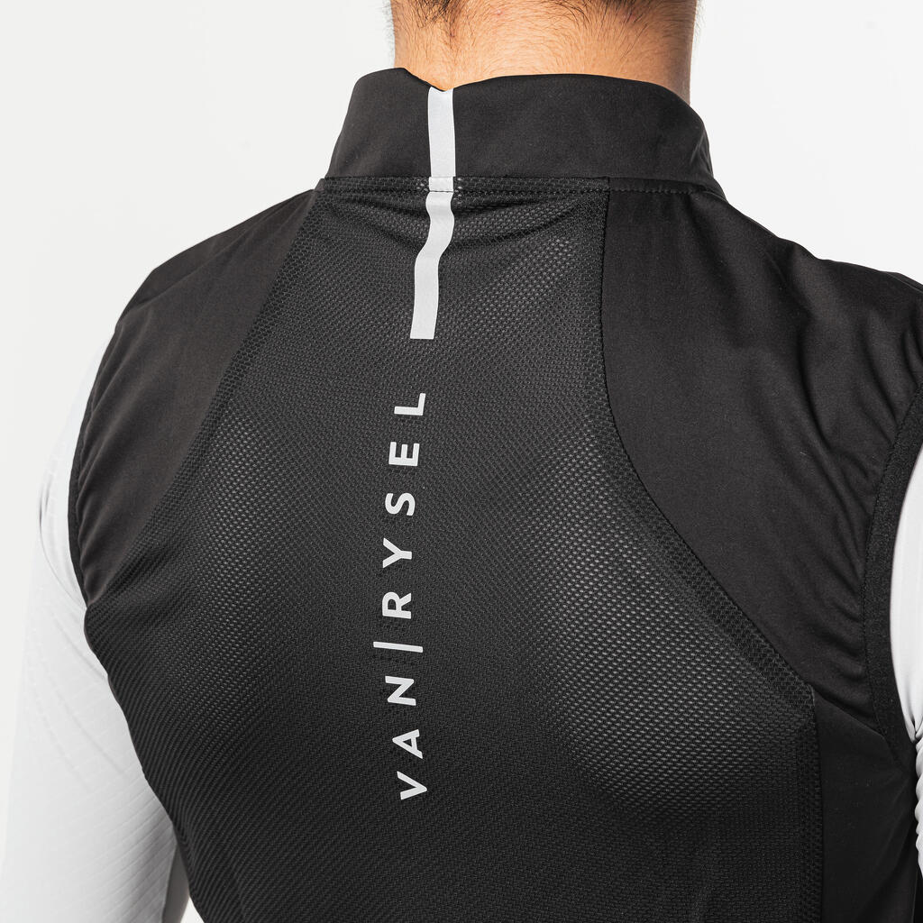 Men's Road Cycling Windproof Gilet - RCR - Black