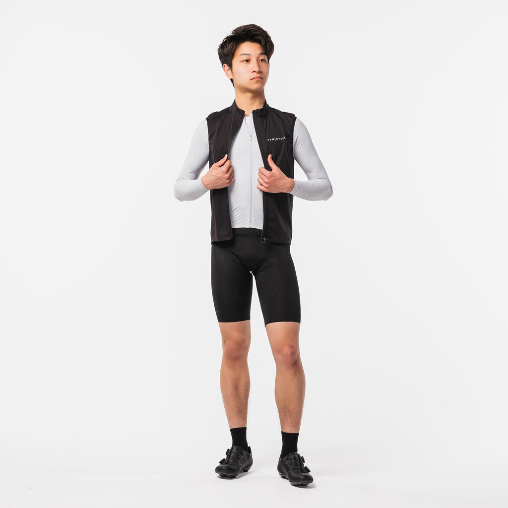 Men's Road Cycling Windproof Gilet - RCR - Black